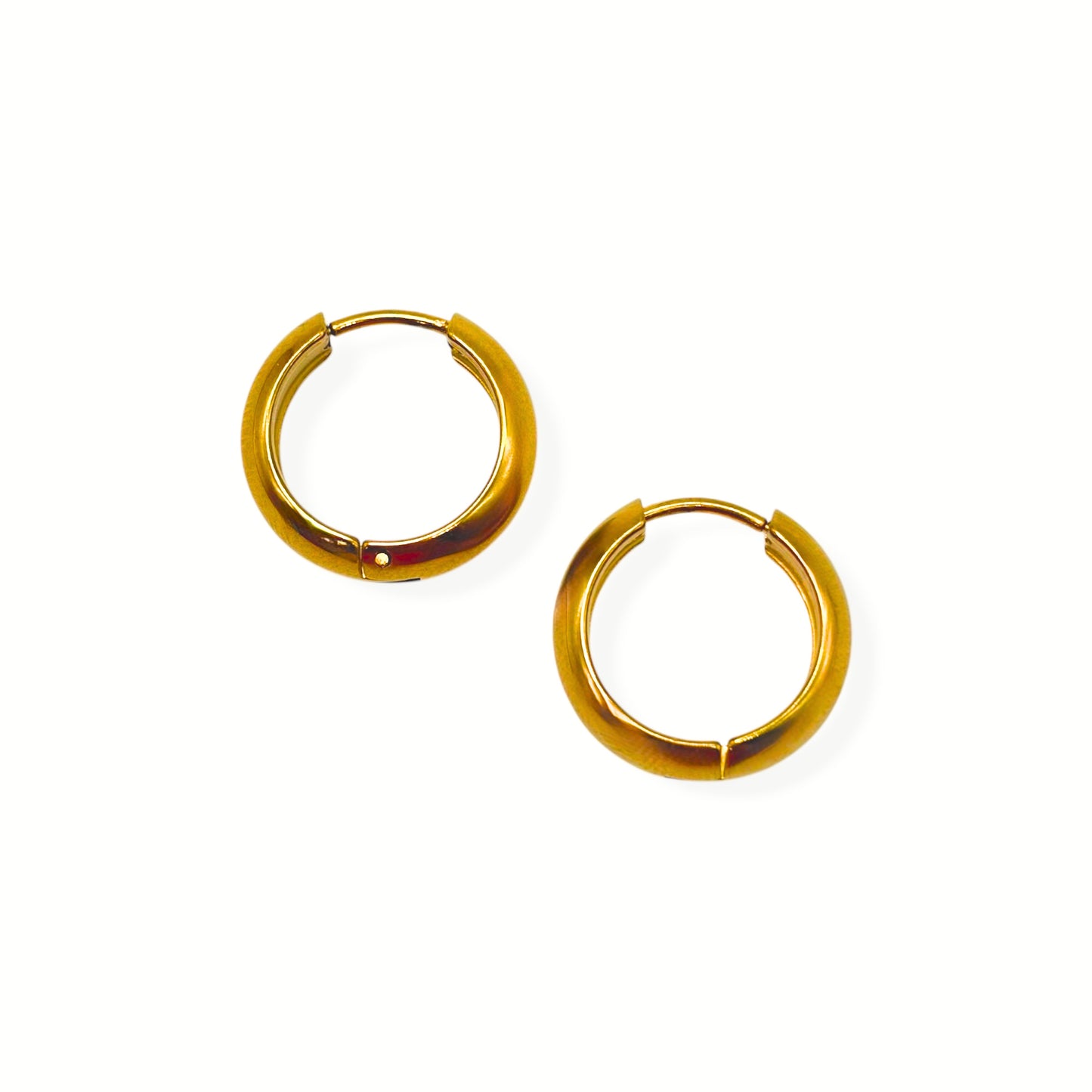 Aros de argolla acero dorado inflados