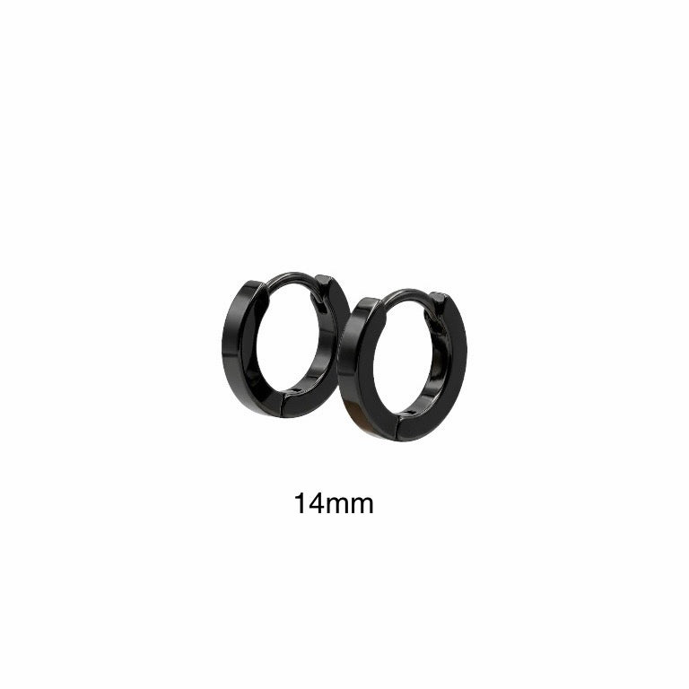 Aros de argolla acero negro 14mm