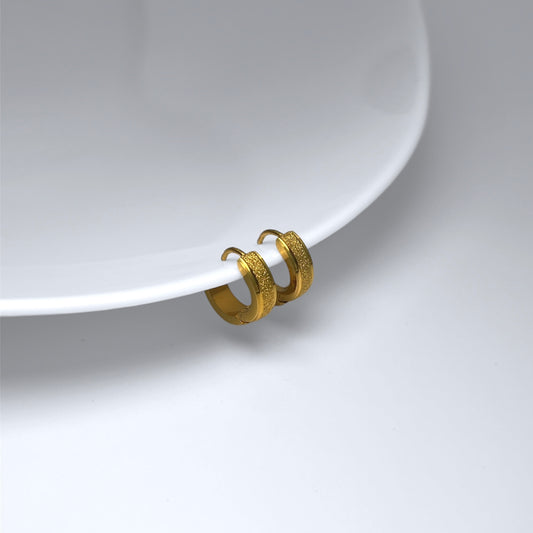 Aros argolla acero dorado