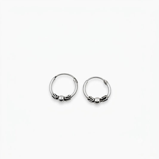 Aros de argolla Bali 12mm Plata 925
