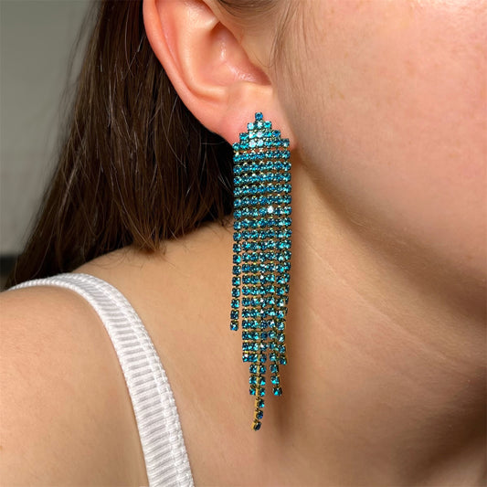 Aro colgante con Strass Celeste para fiesta