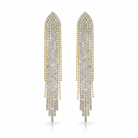 Aros colgantes con strass Dorado para Fiesta