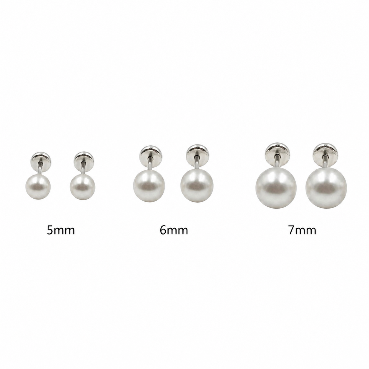 Aros abridores Perla Blanca en Plata 925