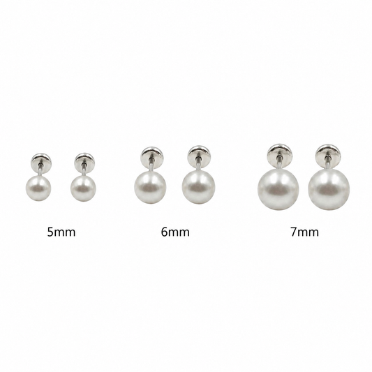 Aros abridores Perla Blanca en Plata 925
