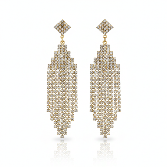 Aro colgante con strass engarzado para fiesta