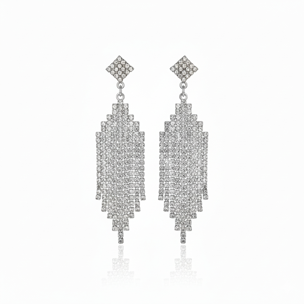 Aro colgante con strass engarzado para fiesta