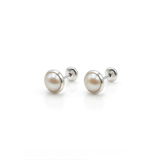 Aros abridores media perla 6mm en Plata 925