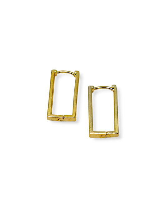 Aros Rectángulo Enchapados en Oro 18k