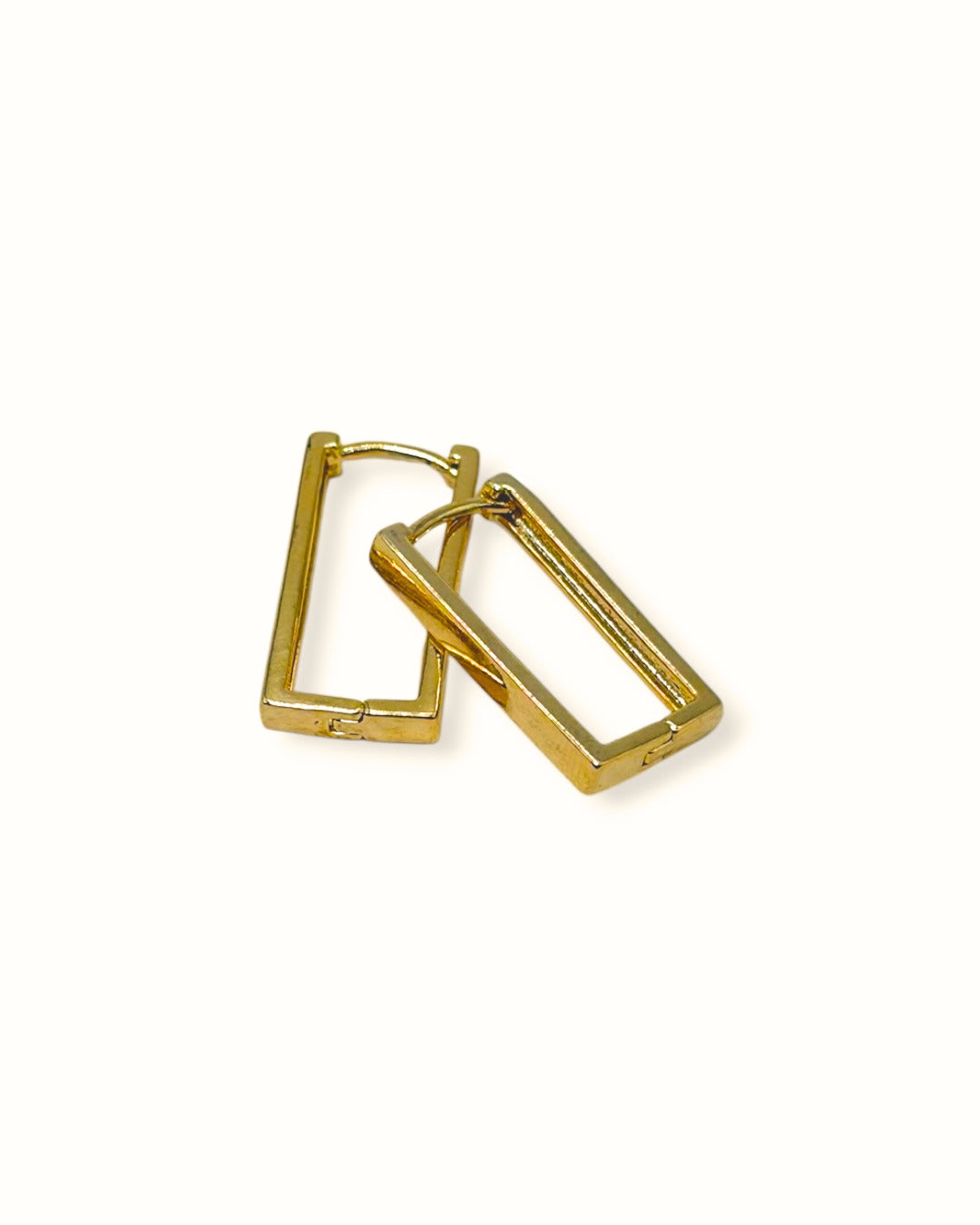 Aros Rectángulo Enchapados en Oro 18k