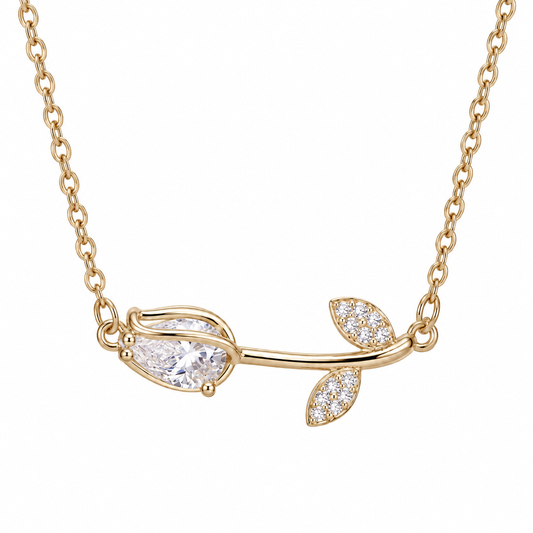 Cadena y dije Tulipán en Acero Dorado