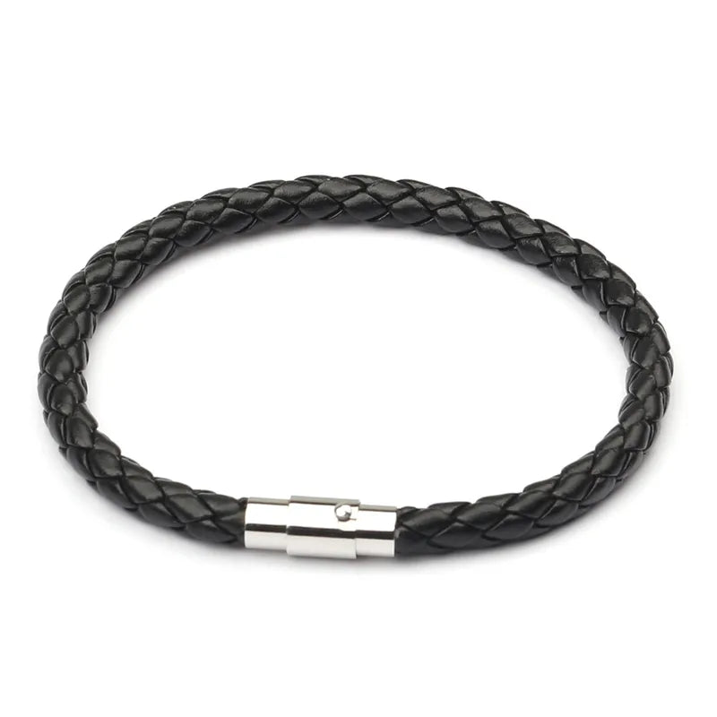 Pulsera Trenzada de Ecocuero con Cierre Magnético