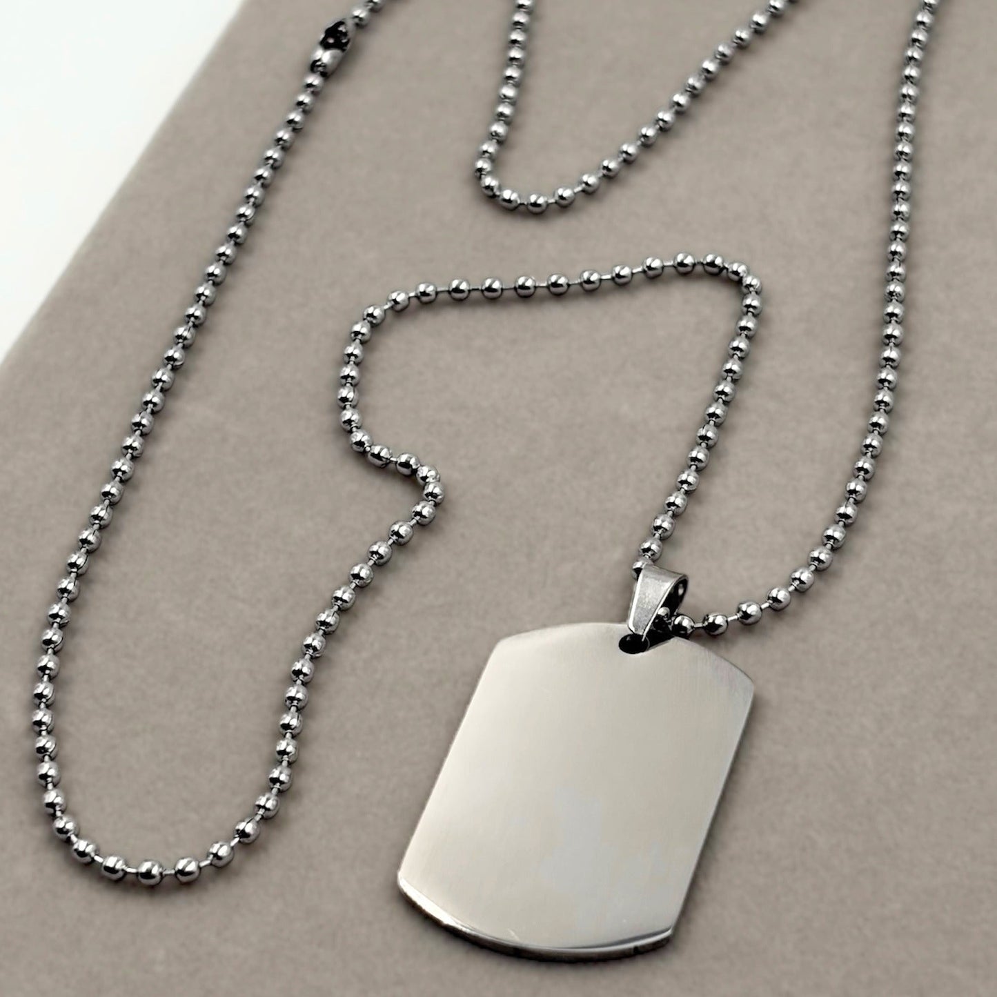 Cadena Hombre Acero quirúrgico Con Chapita Militar