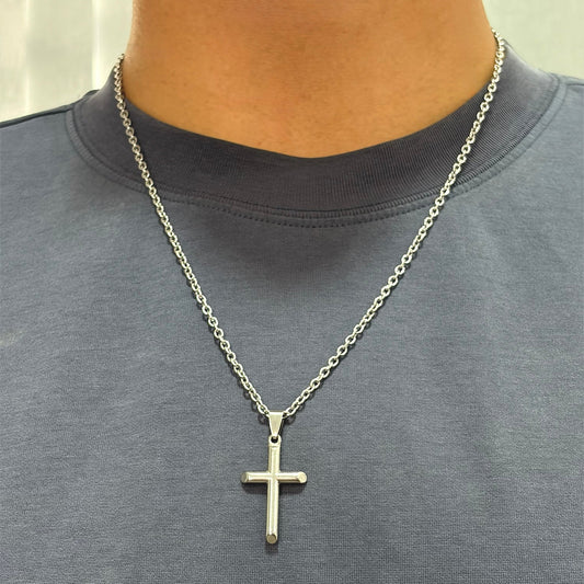 Cadena Con Cruz Acero Quirúrgico Unisex