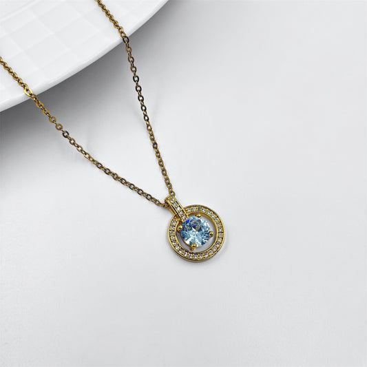 Cadena y dije redondo con cubic