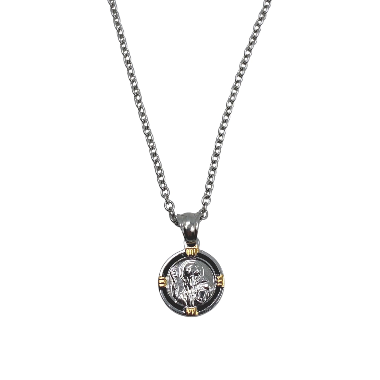 Cadena y Medalla San Benito Acero Quirúrgico