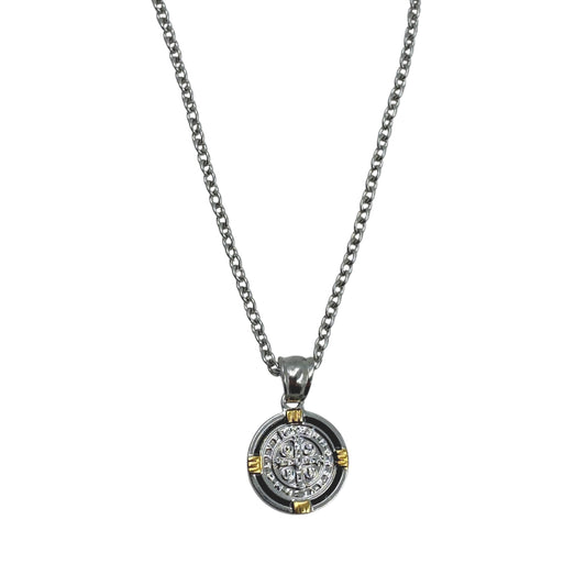 Cadena y Medalla San Benito Acero Quirúrgico