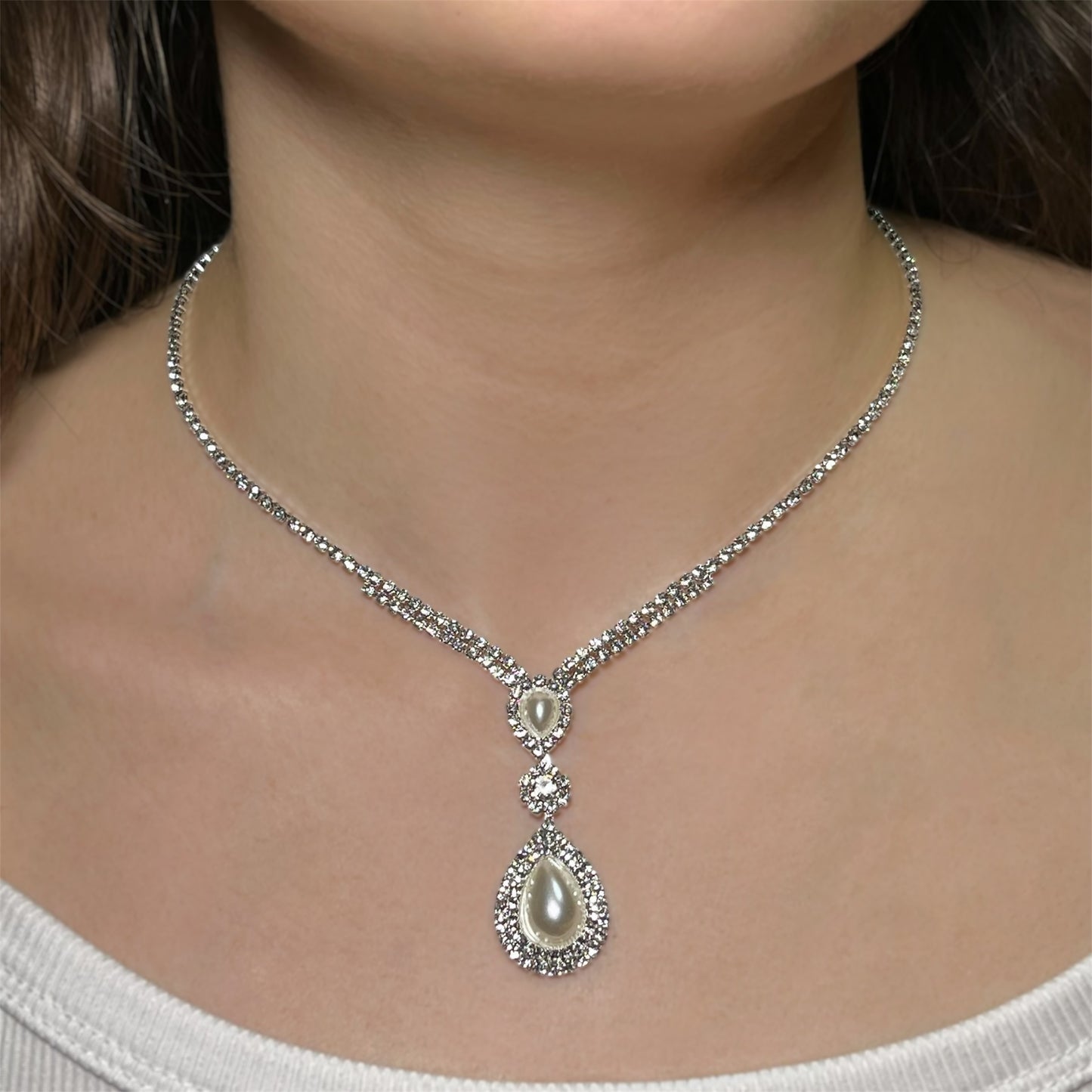 Gargantilla y aros bijou para Fiesta