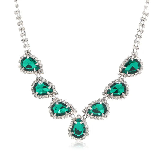 Collar y aros bijou con strass