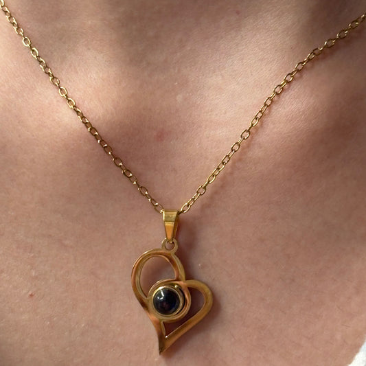 Cadena y dije corazón TE AMO en 100 idiomas