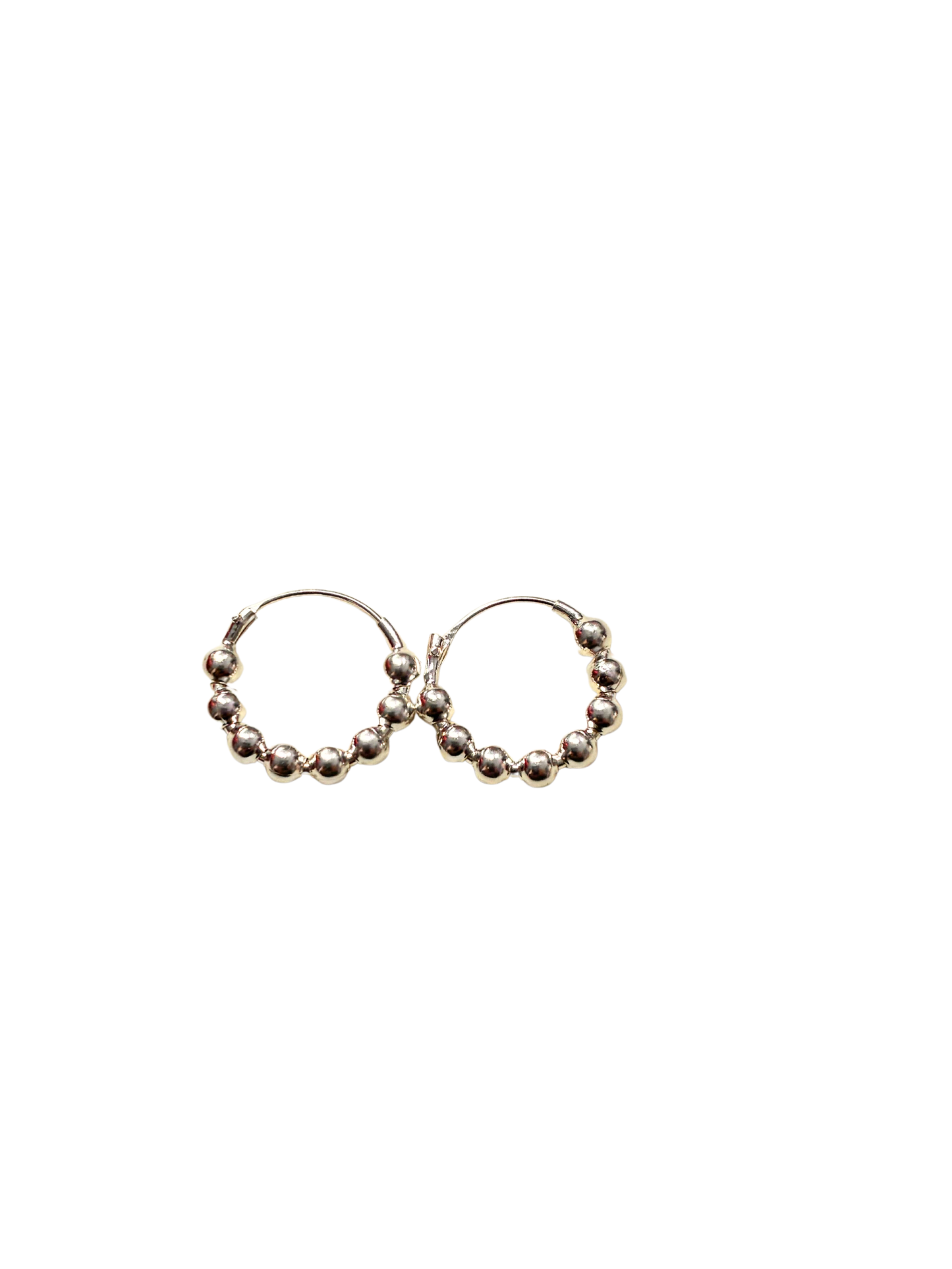 Aros argolla con bolitas en Plata 925