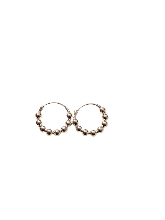 Aros argolla con bolitas en Plata 925