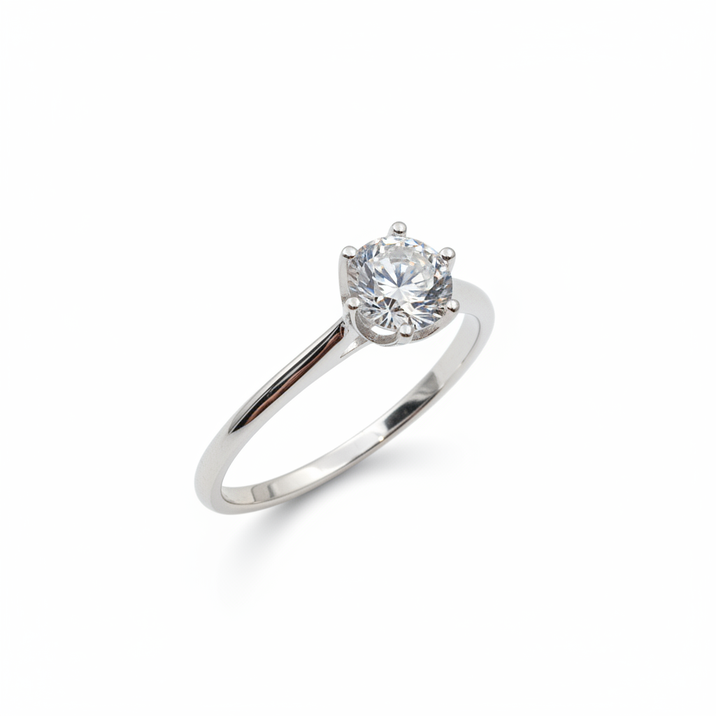 Anillo de Promesa Plata 925 con Piedra Cubic Mediana