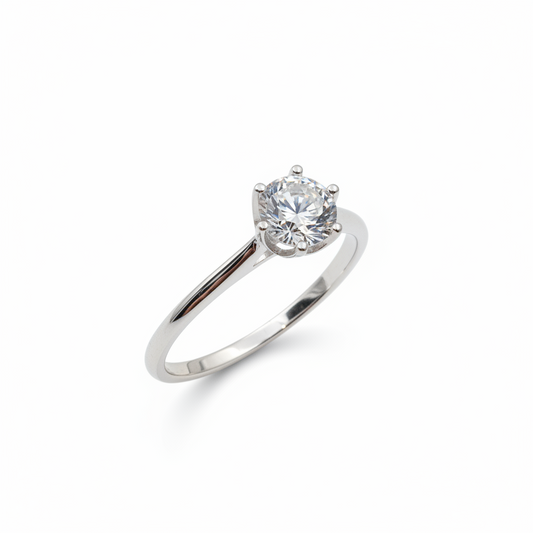 Anillo de Promesa Plata 925 con Piedra Cubic Mediana