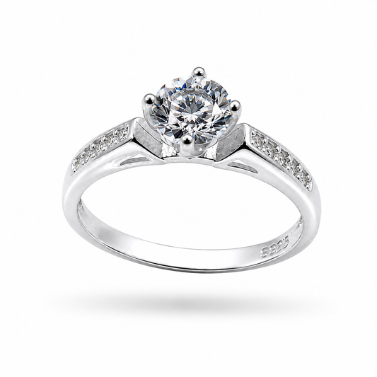 Anillo de Promesa en Plata 925 con Cubic Mediano