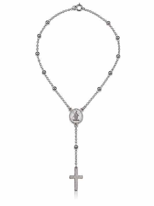 Denario pulsera con dije de acero para Comunión