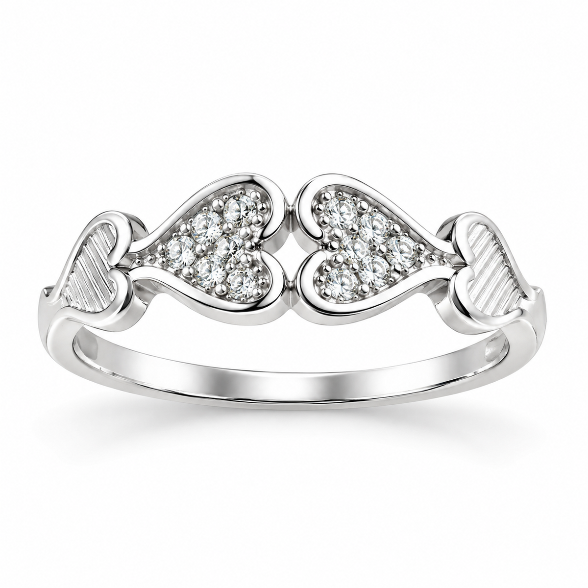 Anillo de Plata 925 con Piedras Cúbic Blancas