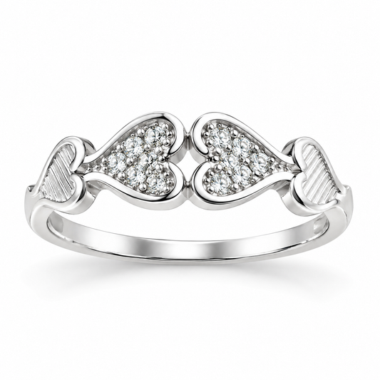 Anillo de Plata 925 con Piedras Cúbic Blancas