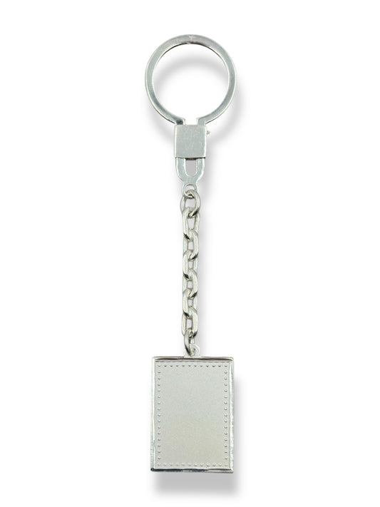 Llavero De Alpaca Premium Con Medalla Rectangular Grande Unisex