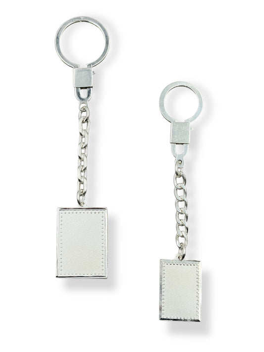 Llavero De Alpaca Premium Con Medalla Rectangular Grande Unisex