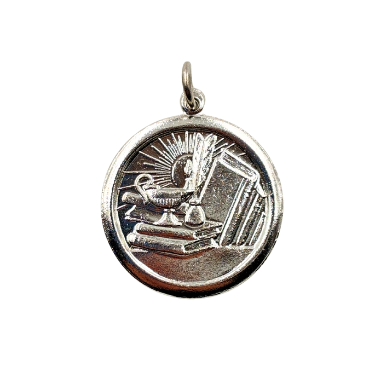 Medalla de hierro niquelada 30mm para egresados