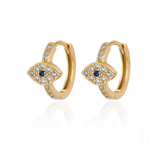 Aros Huggies con ojo turco strass mini