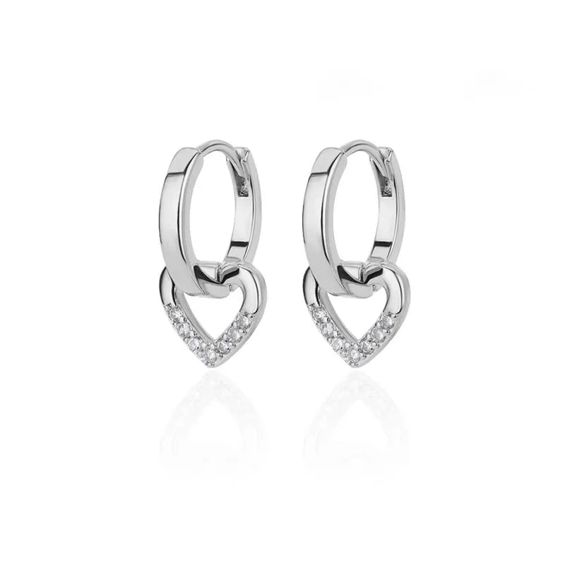 Aros Huggies corazon con strass mini
