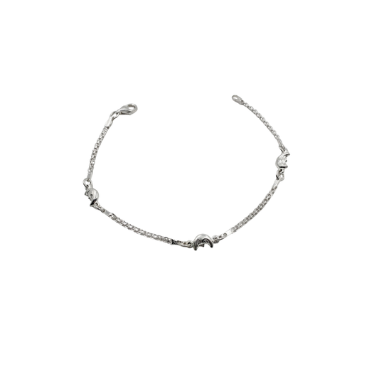 Pulsera plata con dijes luna
