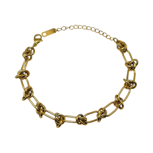 Pulsera de acero dorado con nudos