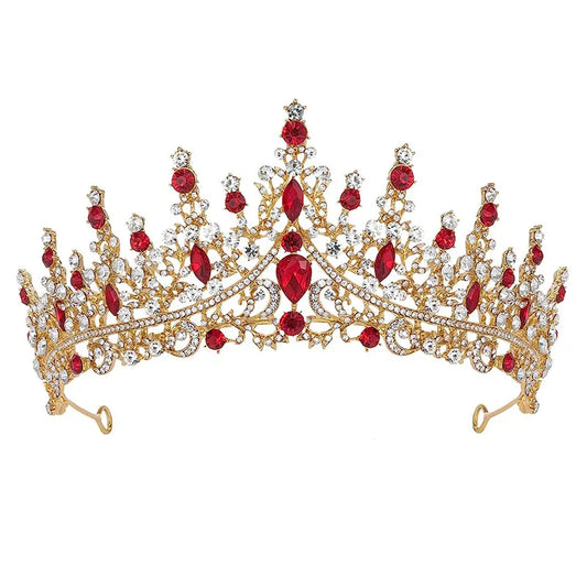 Corona strass premium blanco y rojo