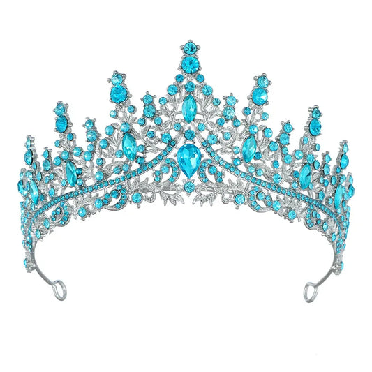 corona con strass celeste