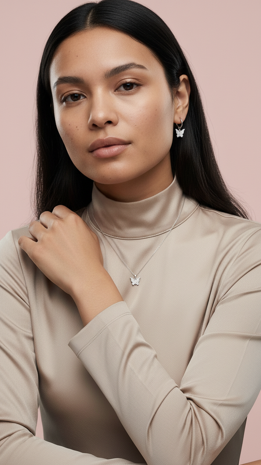 Aros de acero con mariposa