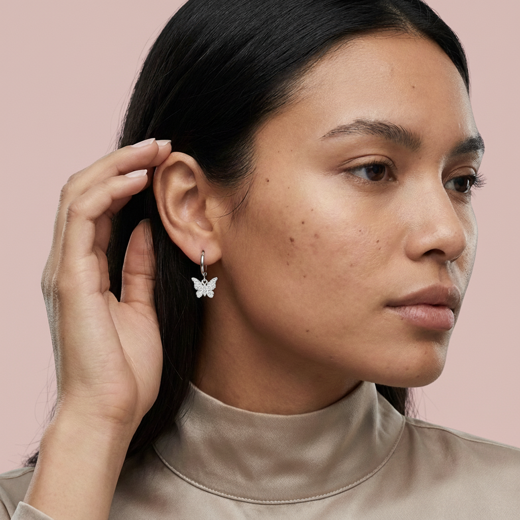 Aros de acero con mariposa