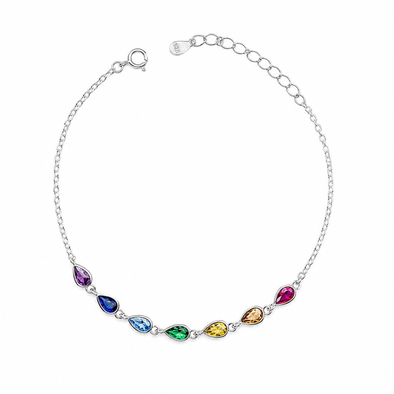 Pulsera Plata 925 con Piedras Cubic de color
