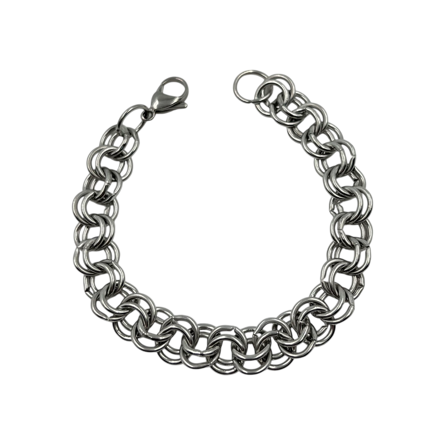 Pulsera acero quirúrgico eslabones redondos