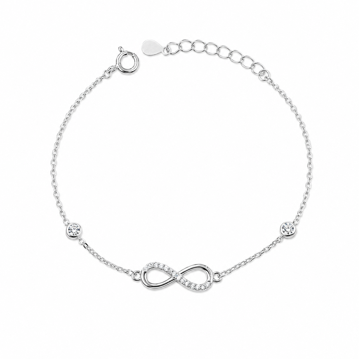 Pulsera Plata 925 Infinito con Cubic