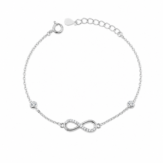 Pulsera Plata 925 Infinito con Cubic
