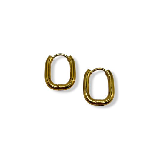 Aros Huggies  en Acero Dorado