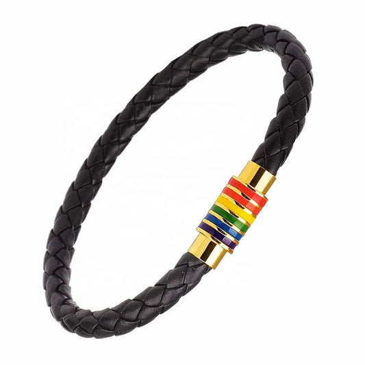 Pulsera Pride de Ecocuero Trenzado con Cierre Magnético