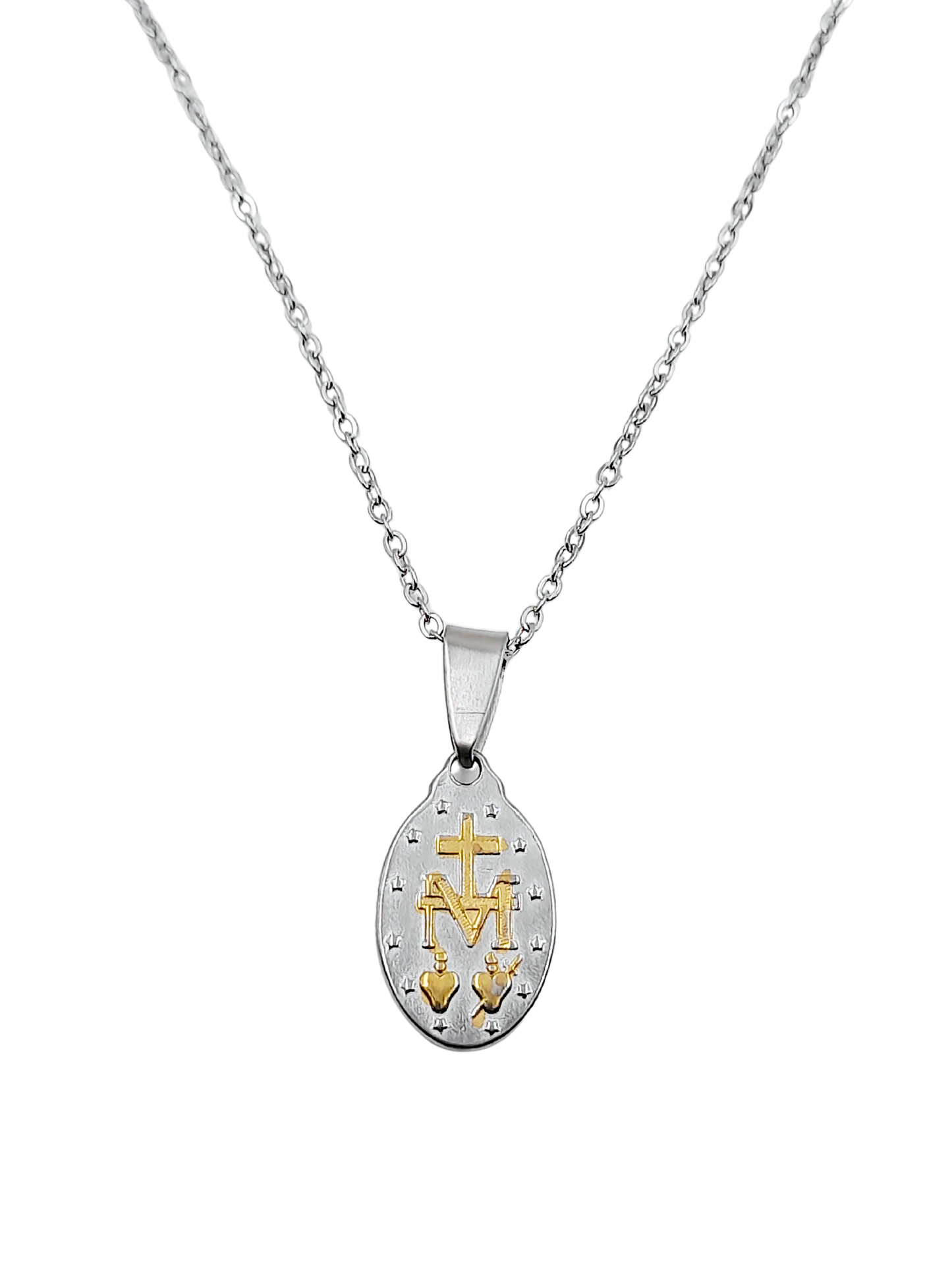 Cadena y medalla milagrosa acero