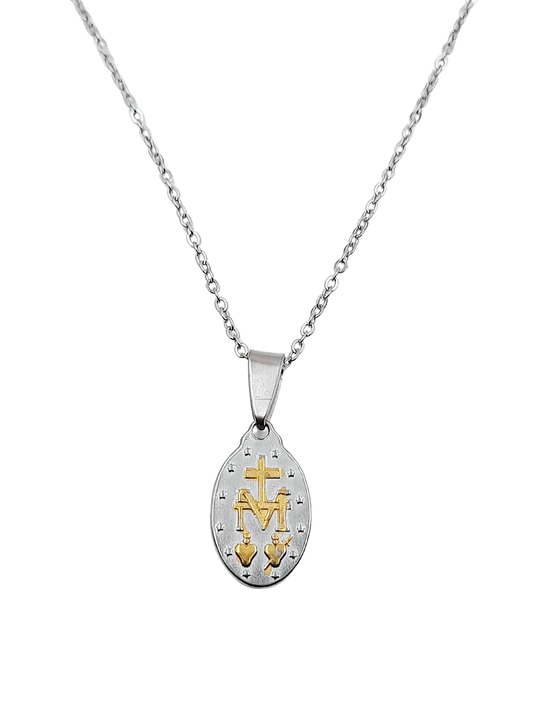 Cadena y medalla milagrosa acero